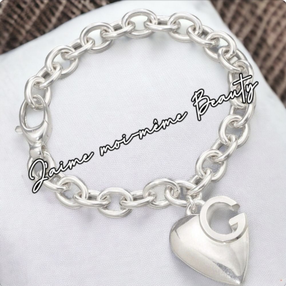 GUCCI Cutout Heart Sterling Silver Bracelet- Full Inclusion - Picture 8 of 11